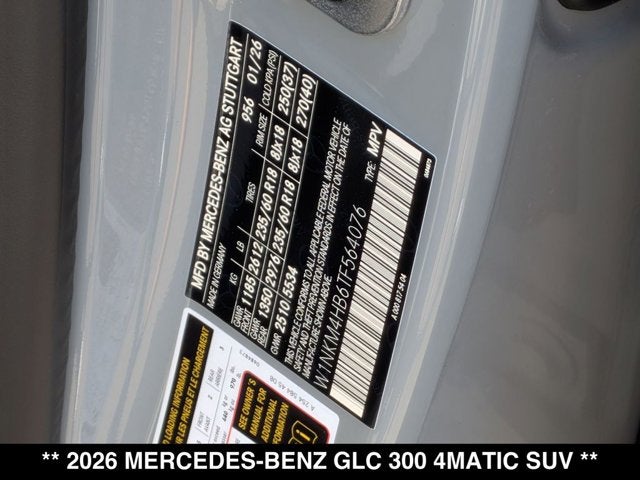 2026 Mercedes-Benz GLC 300 GLC 300 4MATIC® SUV