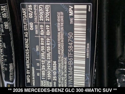 2026 Mercedes-Benz GLC 300 GLC 300 4MATIC® SUV