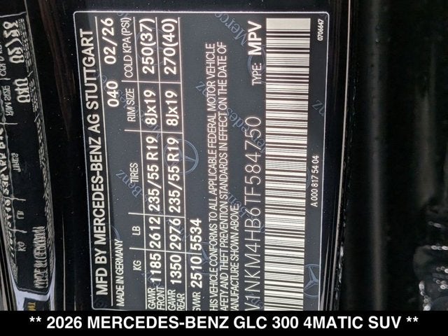 2026 Mercedes-Benz GLC 300 GLC 300 4MATIC® SUV