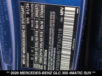 2026 Mercedes-Benz GLC 300 GLC 300 4MATIC® SUV