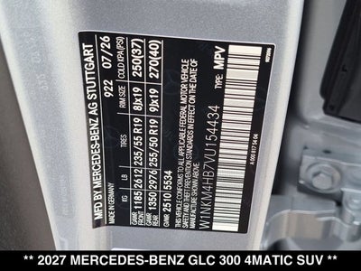 2027 Mercedes-Benz GLC 300 GLC 300 4MATIC® SUV
