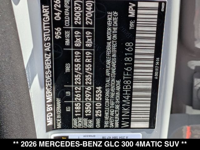 2026 Mercedes-Benz GLC 300 GLC 300 4MATIC® SUV