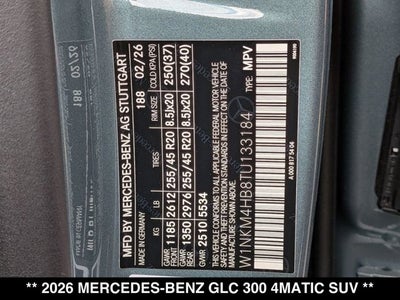 2026 Mercedes-Benz GLC 300 GLC 300 4MATIC® SUV
