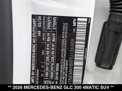 2026 Mercedes-Benz GLC 300 GLC 300 4MATIC® SUV