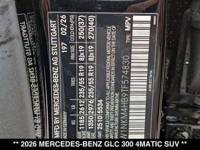 2026 Mercedes-Benz GLC 300 GLC 300 4MATIC® SUV