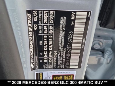 2026 Mercedes-Benz GLC 300 GLC 300 4MATIC® SUV