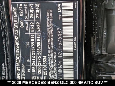 2026 Mercedes-Benz GLC 300 GLC 300 4MATIC® SUV