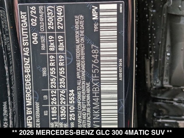 2026 Mercedes-Benz GLC 300 GLC 300 4MATIC® SUV
