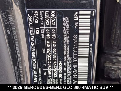 2026 Mercedes-Benz GLC 300 GLC 300 4MATIC® SUV