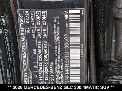 2026 Mercedes-Benz GLC 300 GLC 300 4MATIC® SUV