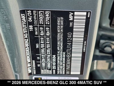 2026 Mercedes-Benz GLC 300 GLC 300 4MATIC® SUV