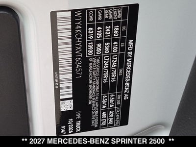 2027 Mercedes-Benz Sprinter 2500 Base