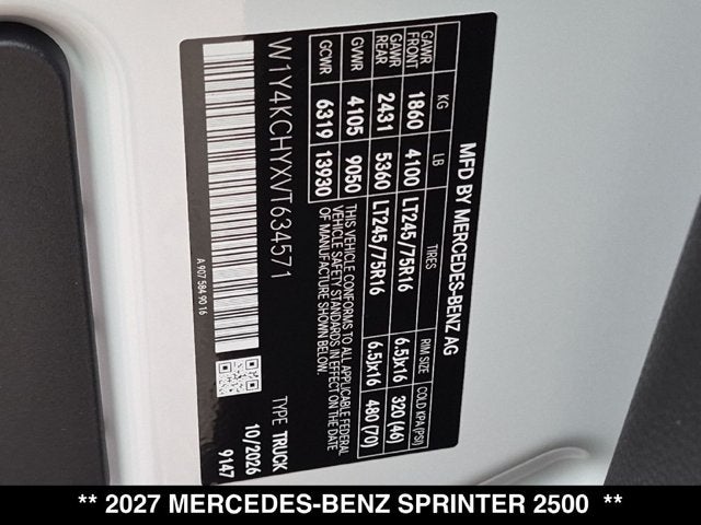 2027 Mercedes-Benz Sprinter 2500 Base