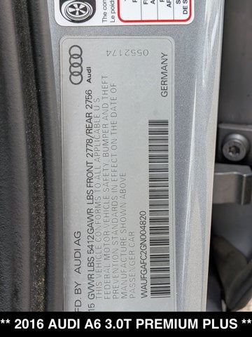 2016 Audi A6 3.0T Premium Plus