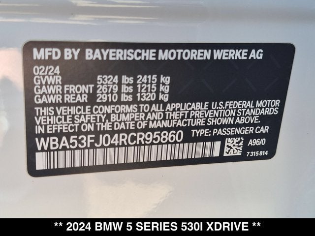 2024 BMW 5 Series 530i xDrive