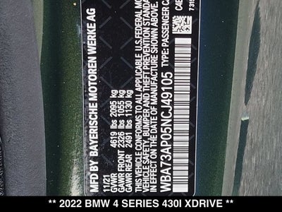 2022 BMW 4 Series 430i xDrive