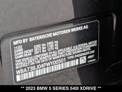 2023 BMW 5 Series 540i xDrive