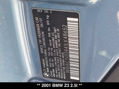 2001 BMW Z3 2.5i