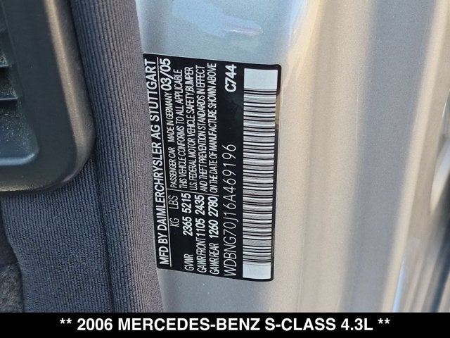 2006 Mercedes-Benz S430 4.3L