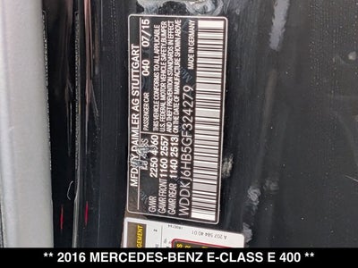 2016 Mercedes-Benz E 400 E 400