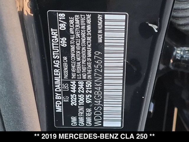 2019 Mercedes-Benz CLA 250 CLA 250