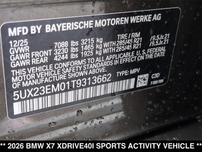 2026 BMW X7 xDrive40i