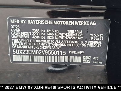 2027 BMW X7 xDrive40i