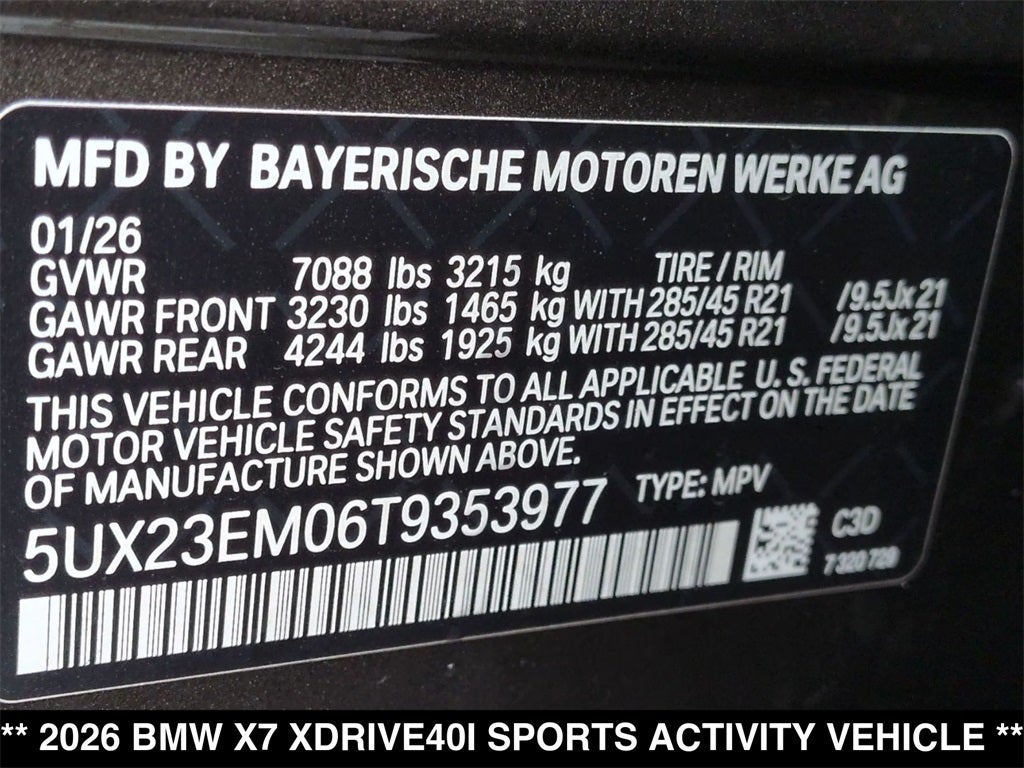 2026 BMW X7 xDrive40i