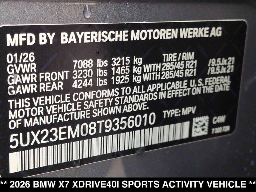 2026 BMW X7 xDrive40i