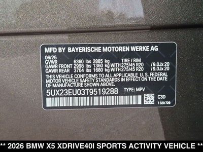 2026 BMW X5 xDrive40i