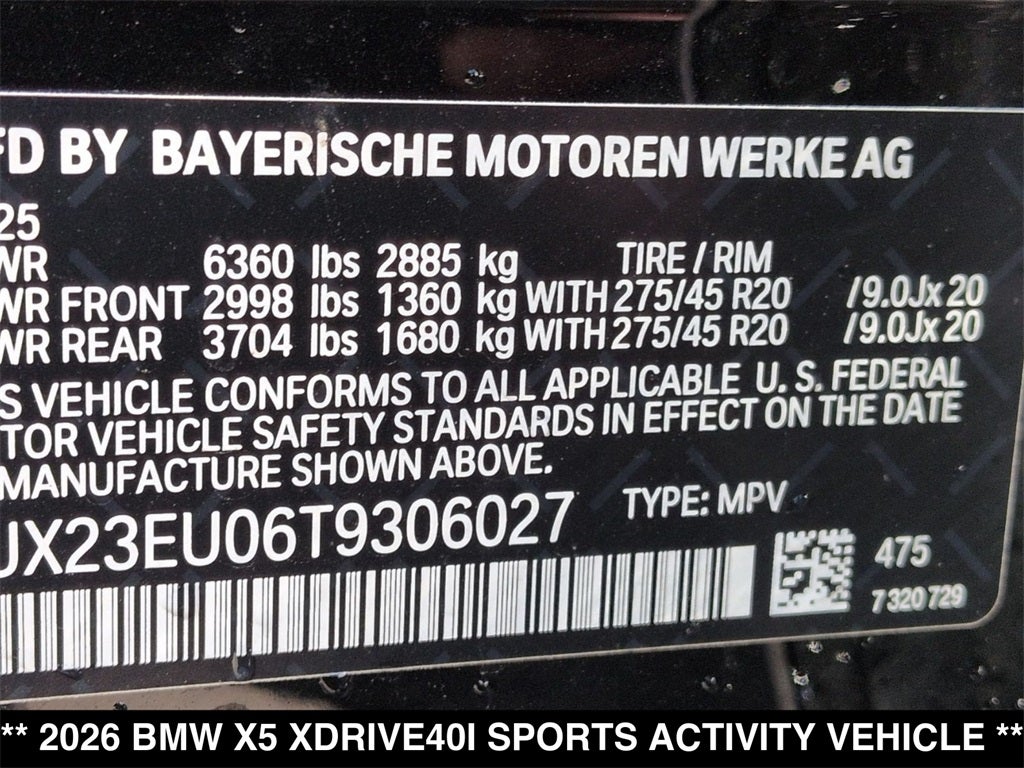 2026 BMW X5 xDrive40i