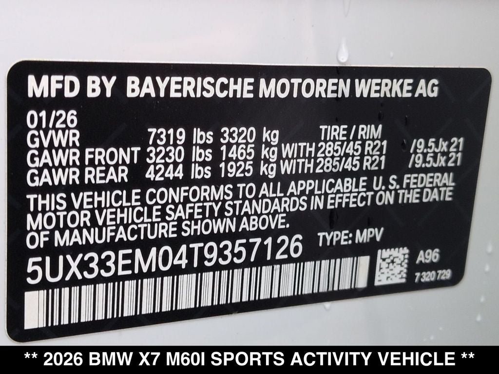 2026 BMW X7 M60i