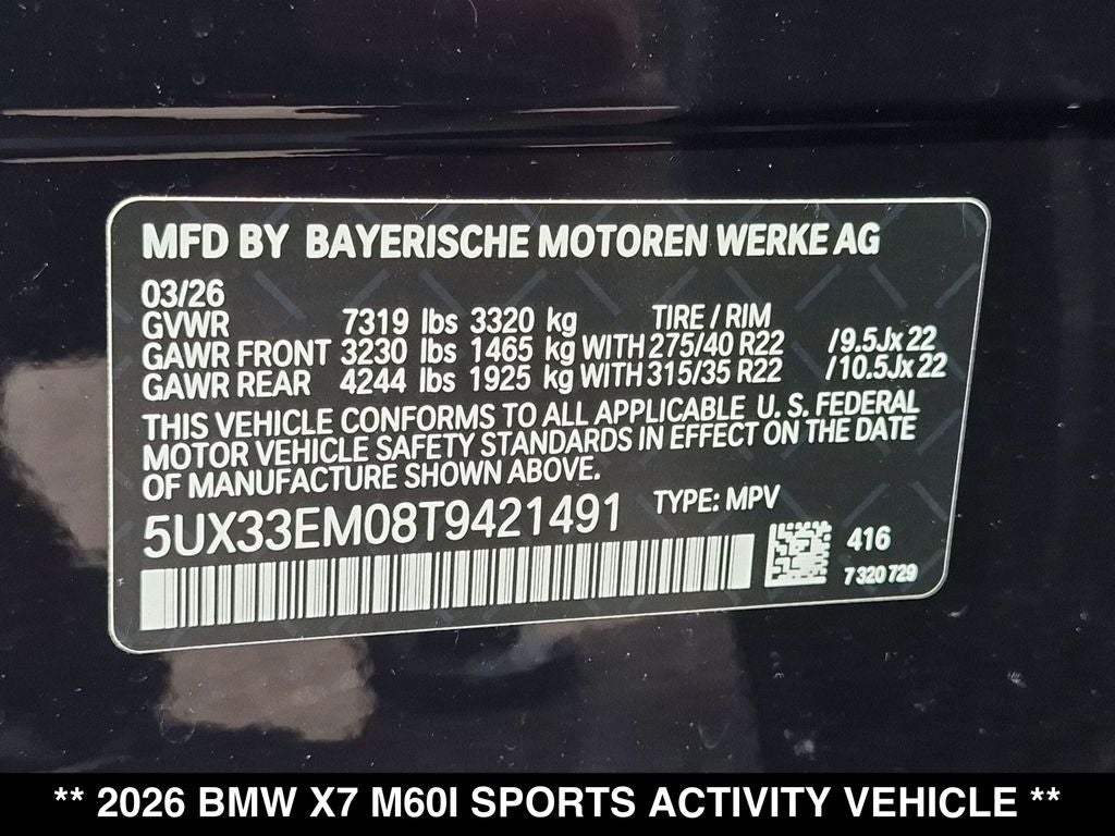 2026 BMW X7 M60i
