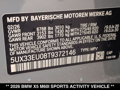 2026 BMW X5 M60i