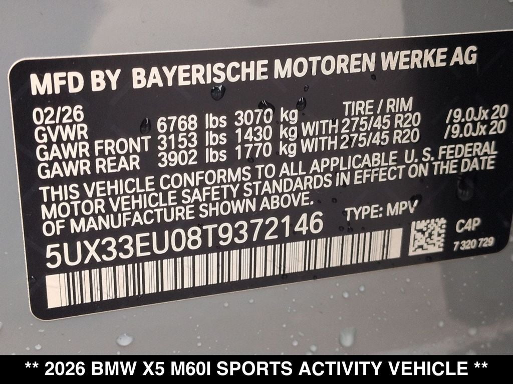 2026 BMW X5 M60i