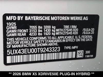 2026 BMW X5 xDrive50e