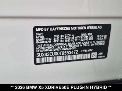 2026 BMW X5 xDrive50e