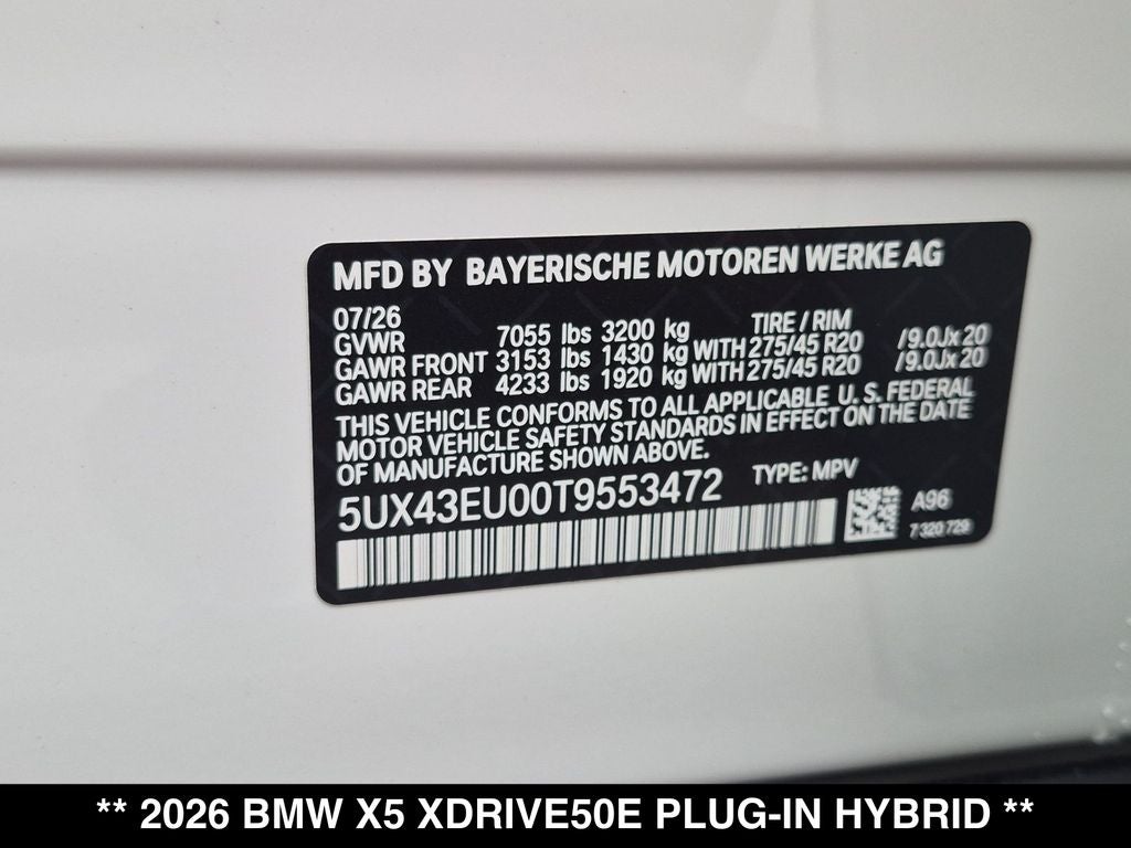 2026 BMW X5 xDrive50e
