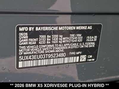 2026 BMW X5 xDrive50e