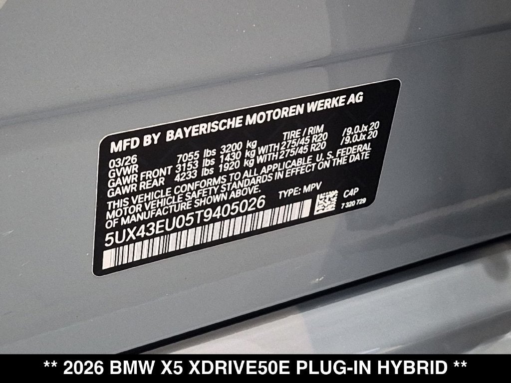 2026 BMW X5 xDrive50e
