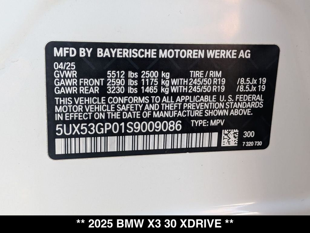 2025 BMW X3 30 xDrive