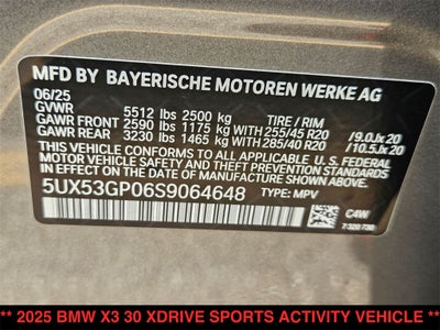 2025 BMW X3 30 xDrive