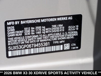 2026 BMW X3 30 xDrive