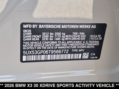 2026 BMW X3 30 xDrive