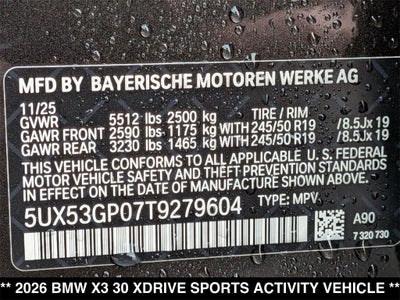 2026 BMW X3 30 xDrive