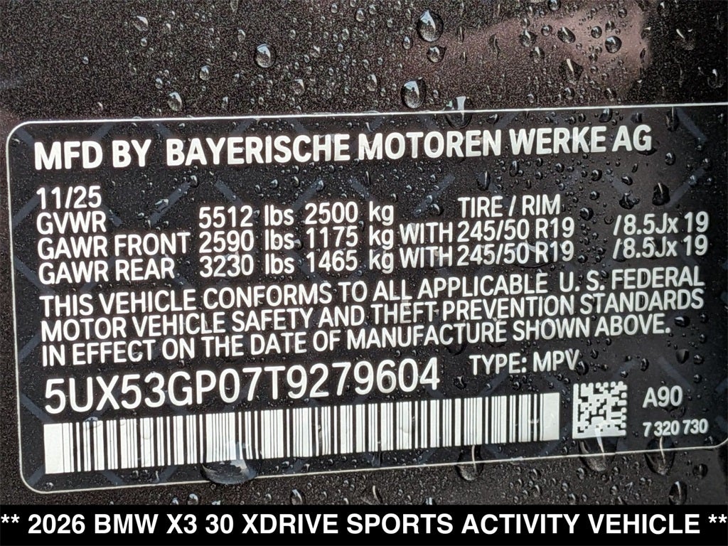 2026 BMW X3 30 xDrive