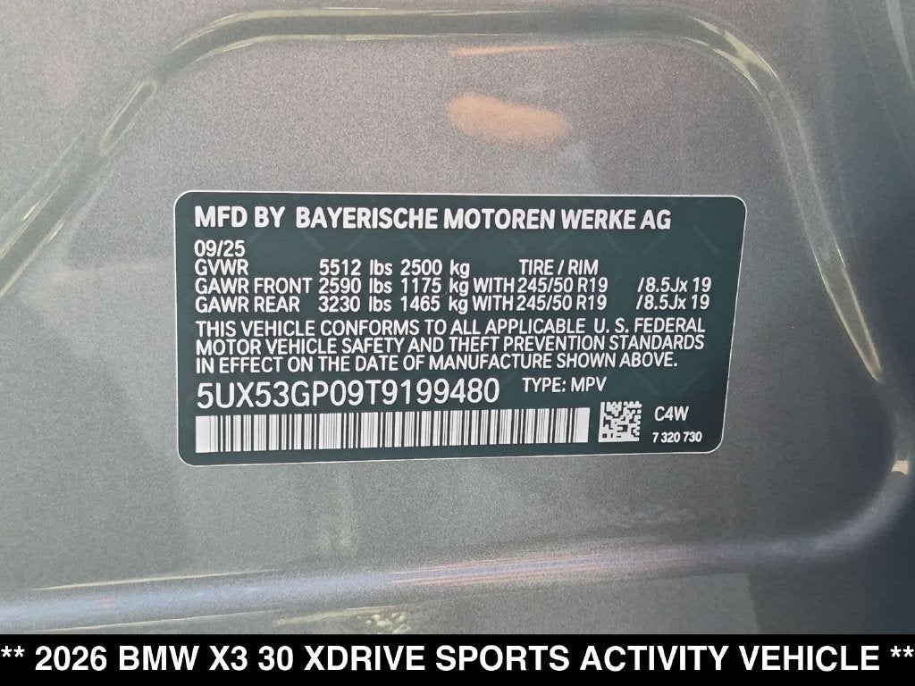 2026 BMW X3 30 xDrive
