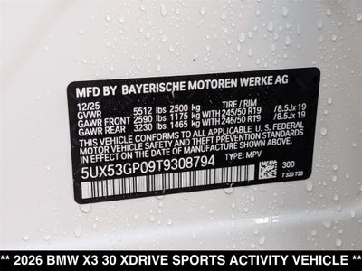 2026 BMW X3 30 xDrive