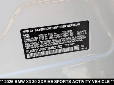 2026 BMW X3 30 xDrive