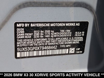 2026 BMW X3 30 xDrive
